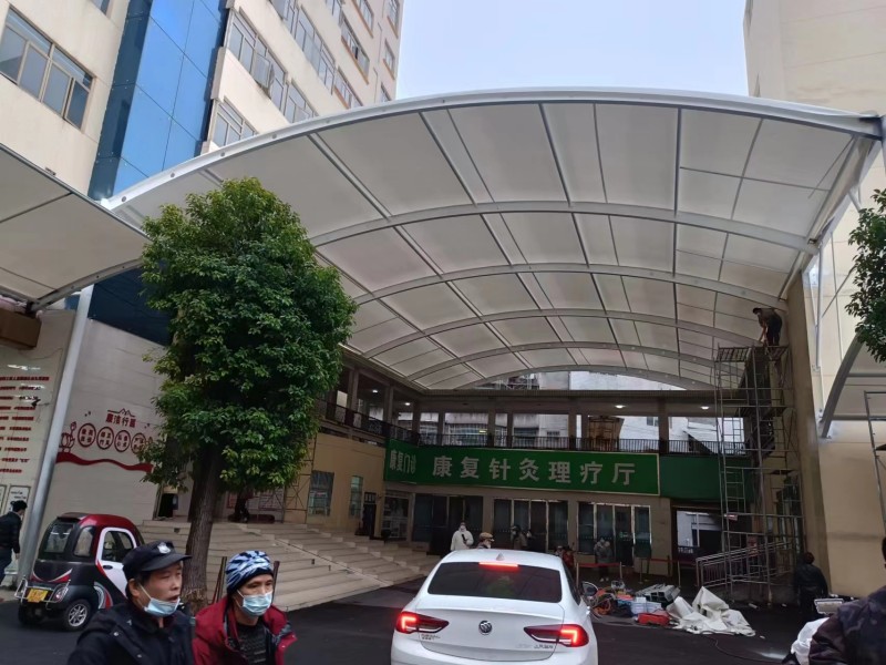 乐山推拉雨棚定制厂家，仓库通道、卸货区移动伸缩棚搭建-2